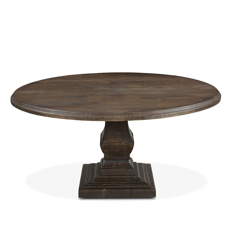 Toulon 60-Inch Round Weathered Mango Wood Dining Table