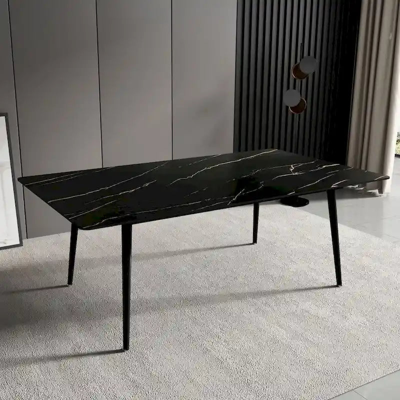 70.8-Inch Rectangle Dining Table with Stone Top
