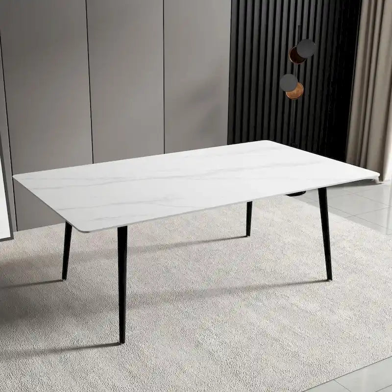 70.8-Inch Rectangle Dining Table with Stone Top