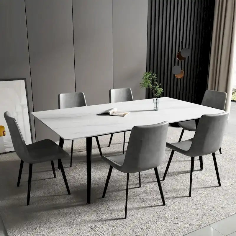 70.8-Inch Rectangle Dining Table with Stone Top