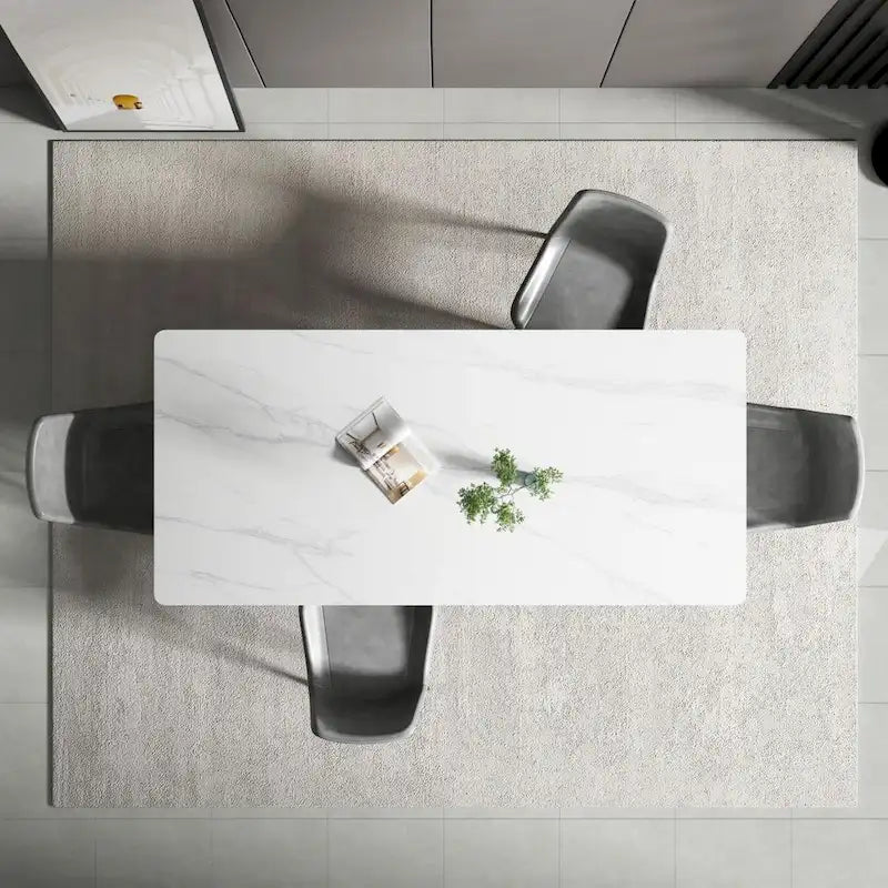 70.8-Inch Rectangle Dining Table with Stone Top