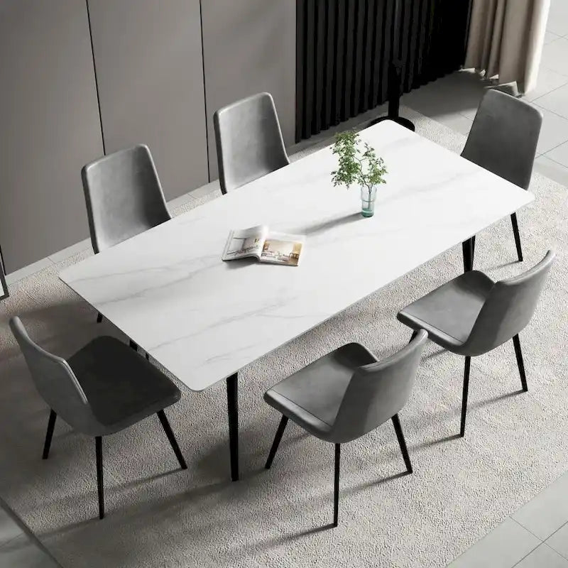 70.8-Inch Rectangle Dining Table with Stone Top