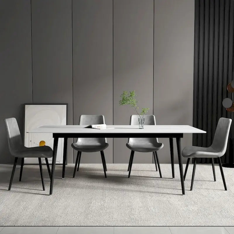 70.8-Inch Rectangle Dining Table with Stone Top