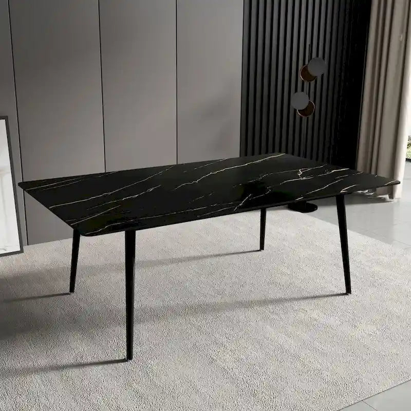 70.8-Inch Rectangle Dining Table with Stone Top