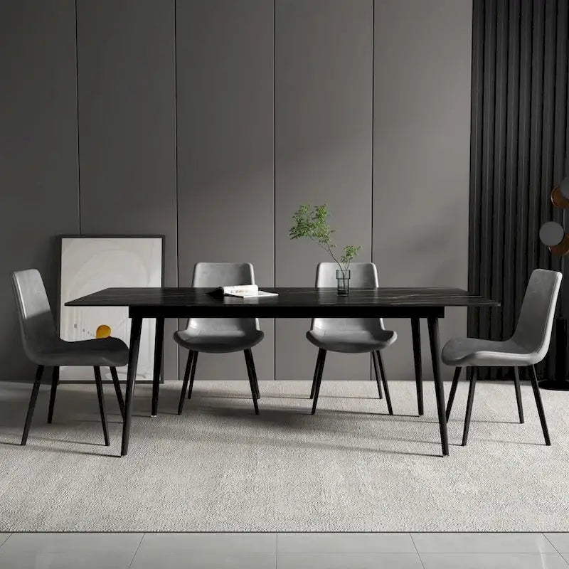70.8-Inch Rectangle Dining Table with Stone Top