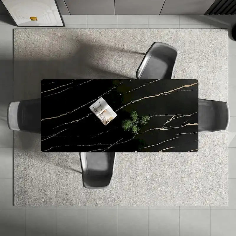 70.8-Inch Rectangle Dining Table with Stone Top