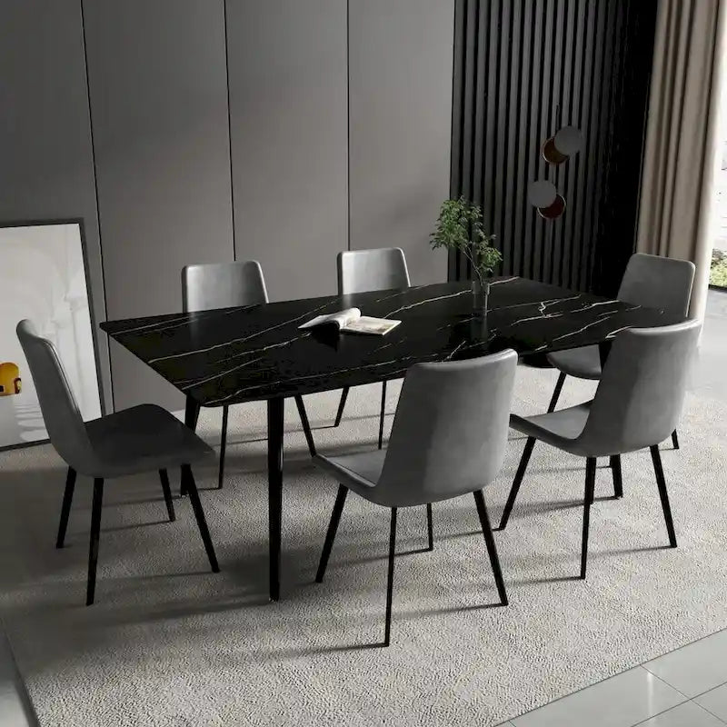 70.8-Inch Rectangle Dining Table with Stone Top