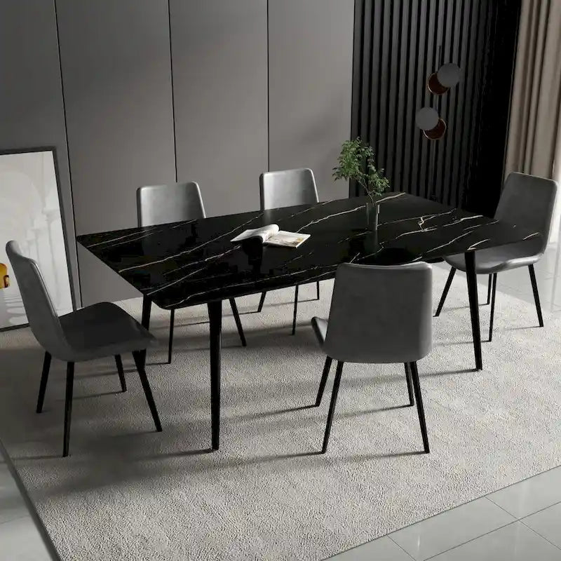 70.8-Inch Rectangle Dining Table with Stone Top