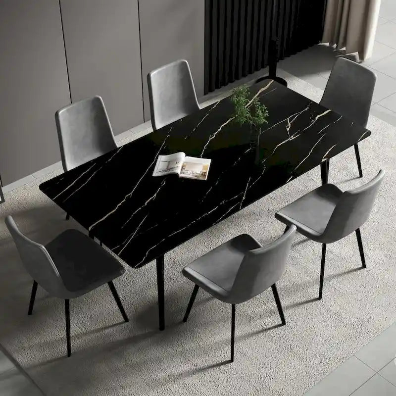 70.8-Inch Rectangle Dining Table with Stone Top