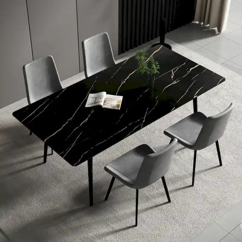 70.8-Inch Rectangle Dining Table with Stone Top