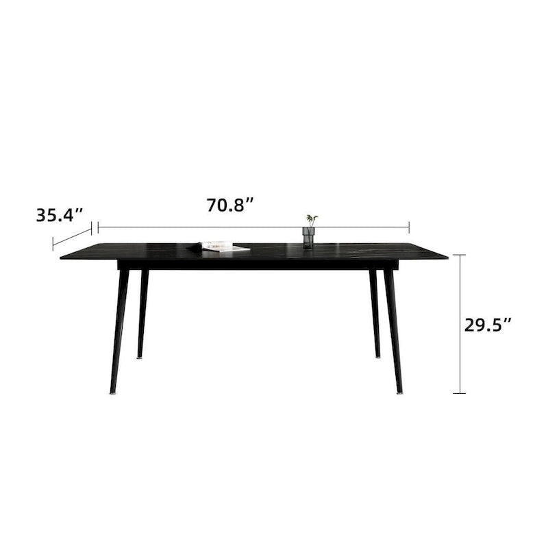 70.8-Inch Rectangle Dining Table with Stone Top