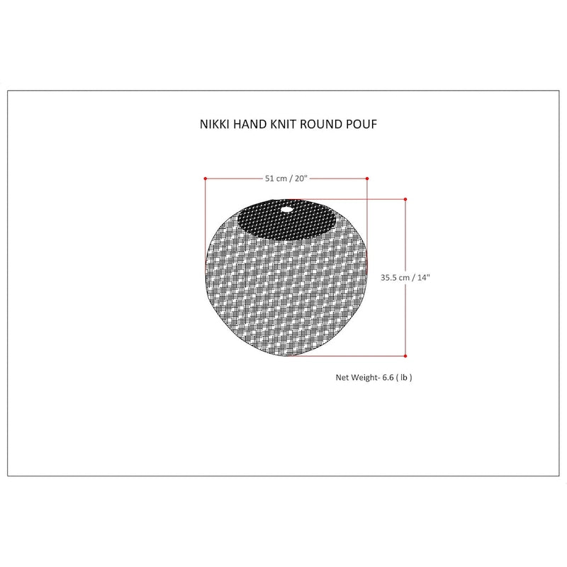 WYNDENHALL Rigby Boho Round Hand Knit Pouf