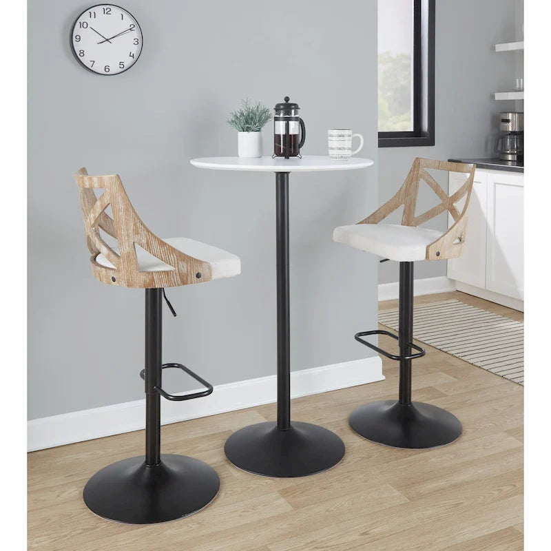 Adjustable Height Round Table - Dining, Counter, or Bar Height