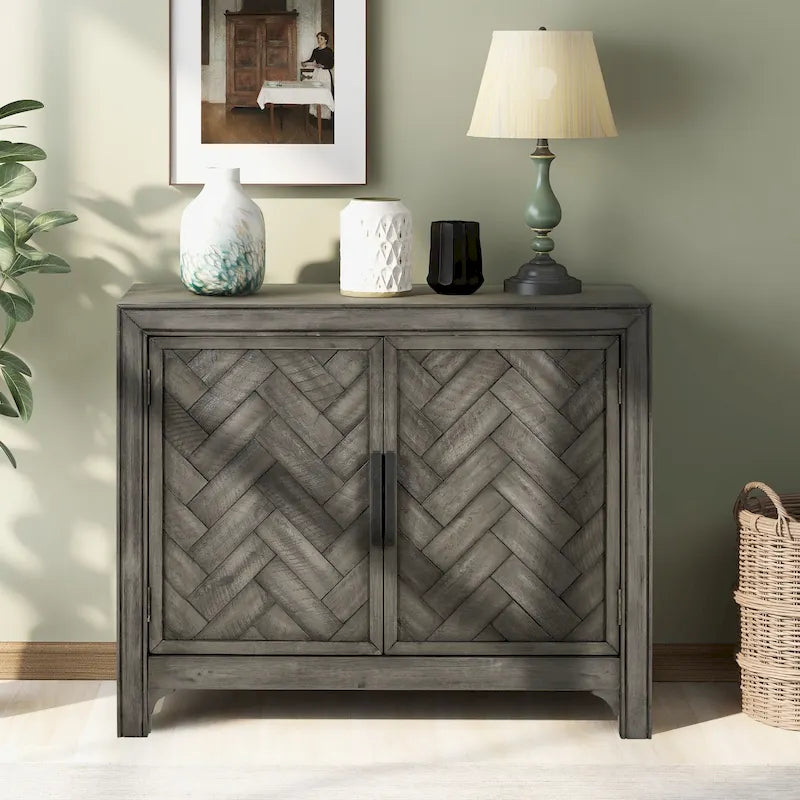 40-Inch Modern Console Table with 2 Open Shelves