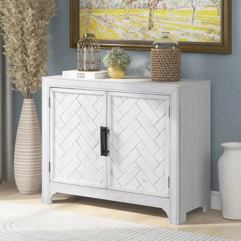40-Inch Modern Console Table with 2 Open Shelves
