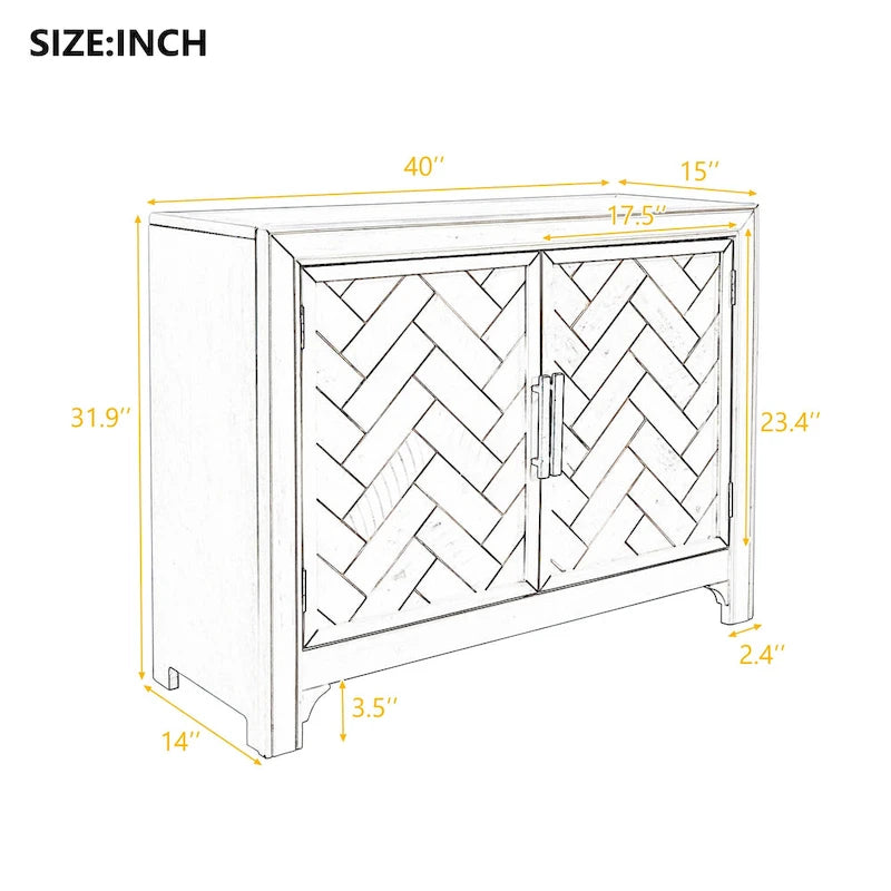 40-Inch Modern Console Table with 2 Open Shelves