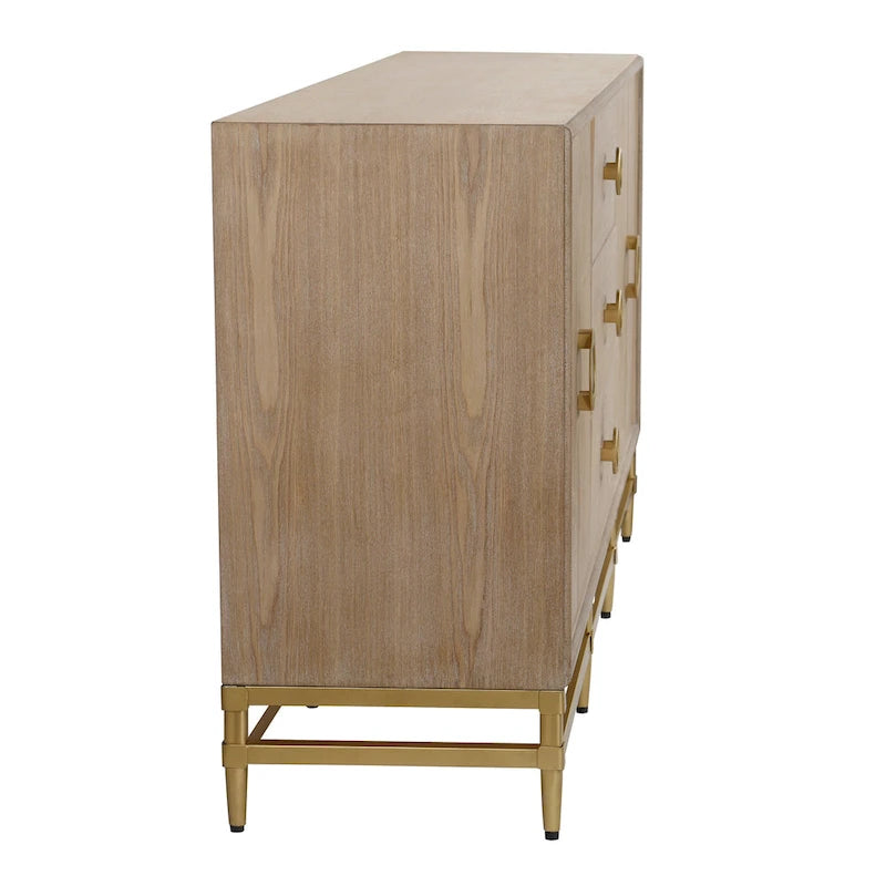 Augusta Credenza - 4 Door 3 Drawer Unit in Weathered Oak