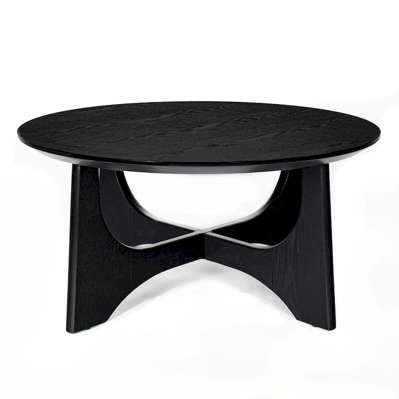 36-Inch Round Wooden Coffee Table