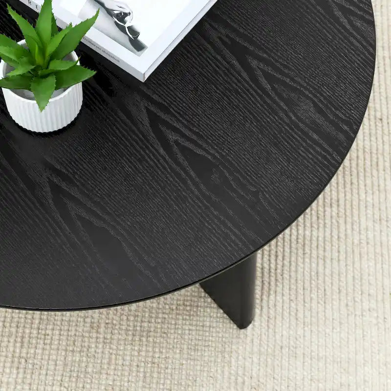 36-Inch Round Wooden Coffee Table