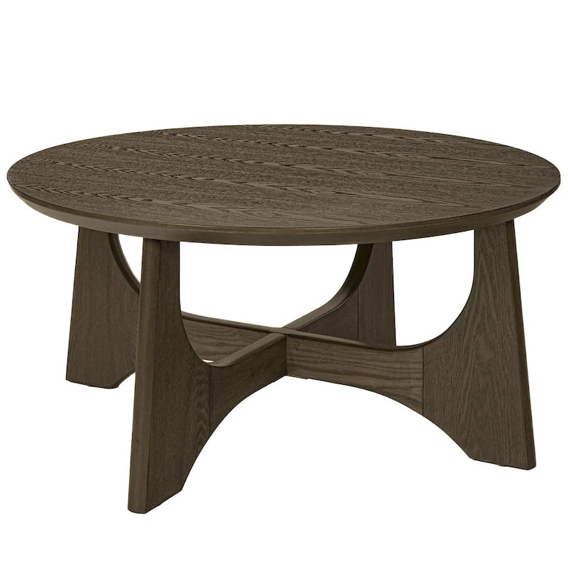 36-Inch Round Wooden Coffee Table