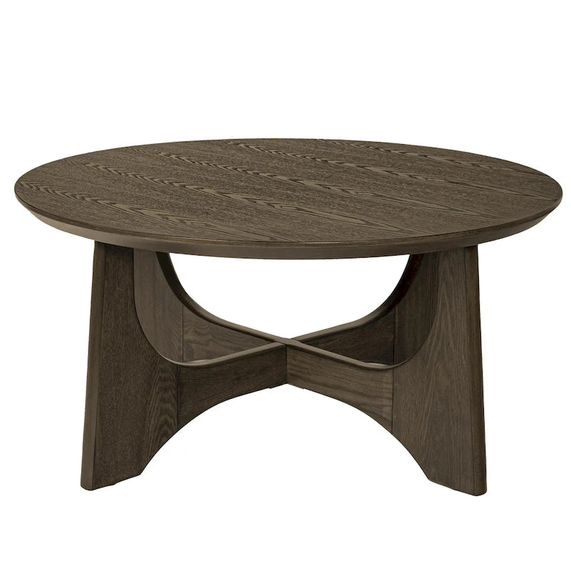 36-Inch Round Wooden Coffee Table