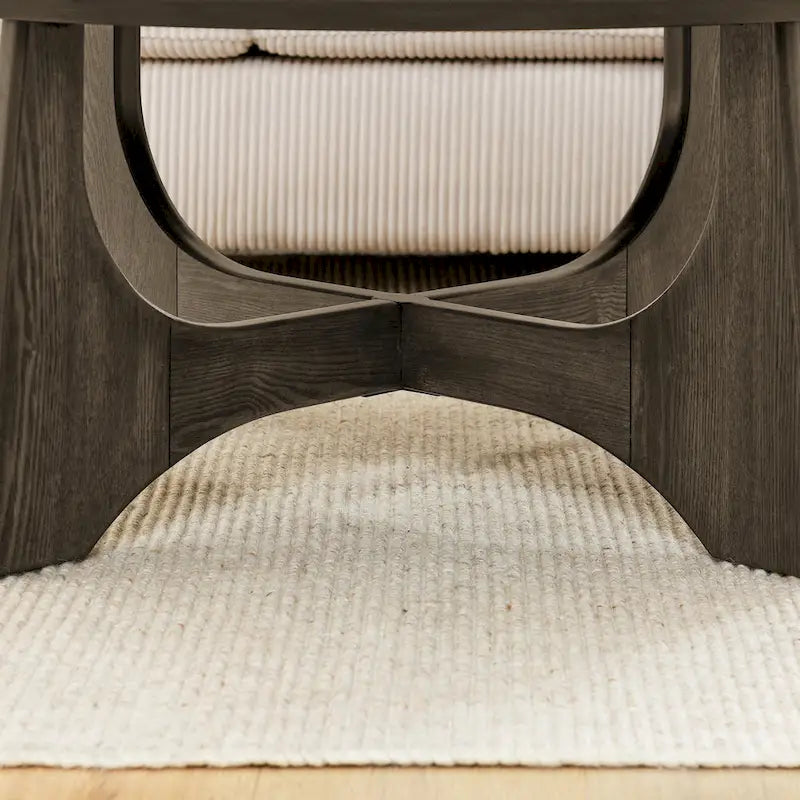 36-Inch Round Wooden Coffee Table
