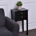 Black End Table with 2 Drawers - 16L x 13W x 30H