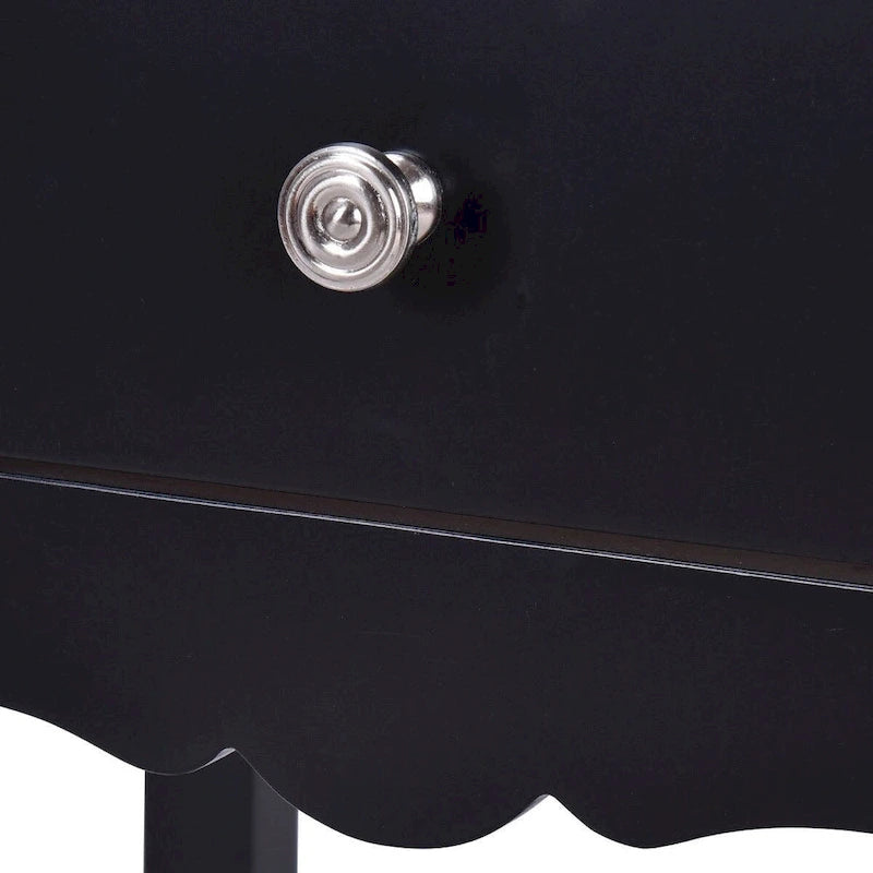 Black End Table with 2 Drawers - 16L x 13W x 30H