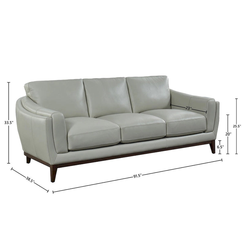 Top Grain Leather Sofa - 91.5W x 38.5D x 33.5H