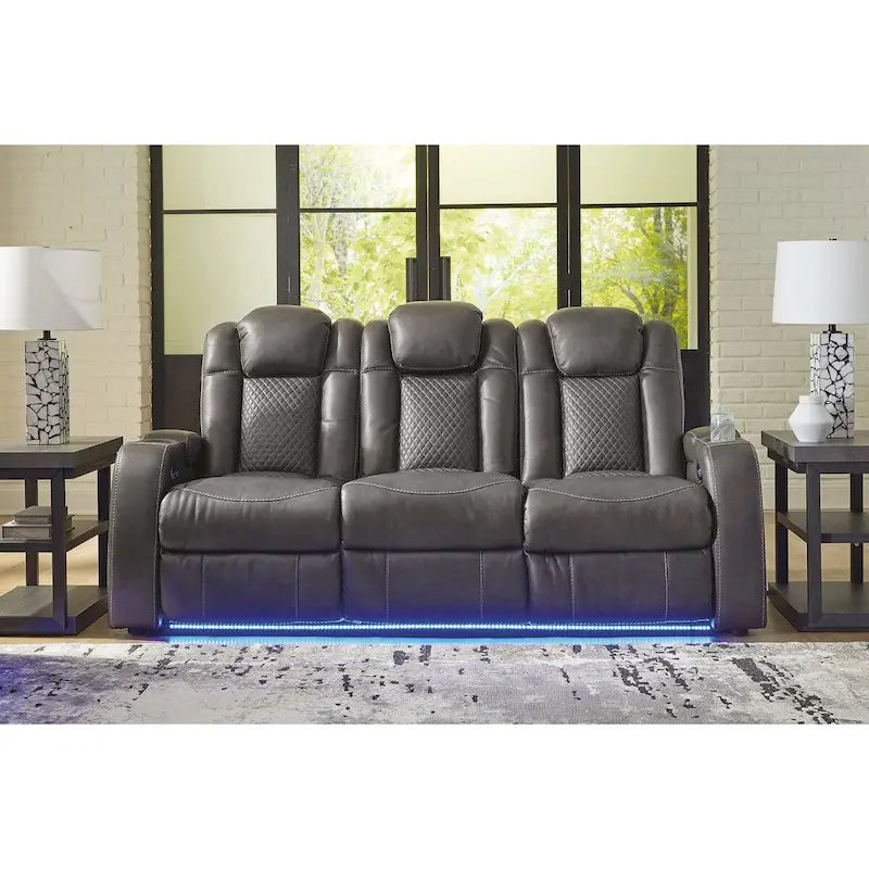Power Reclining Sofa with LED Lights and USB Charging - 85 W x 43 D x 43 H