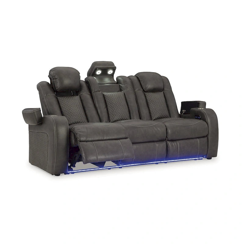 Power Reclining Sofa with LED Lights and USB Charging - 85 W x 43 D x 43 H