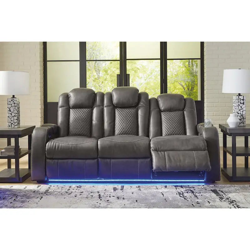 Power Reclining Sofa with LED Lights and USB Charging - 85 W x 43 D x 43 H