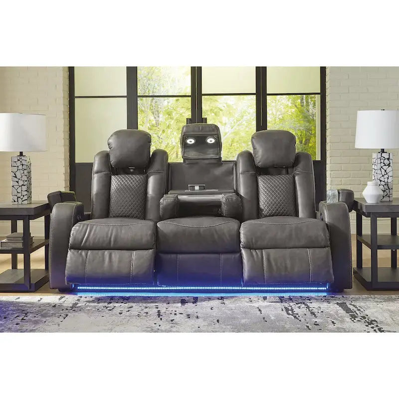 Power Reclining Sofa with LED Lights and USB Charging - 85 W x 43 D x 43 H