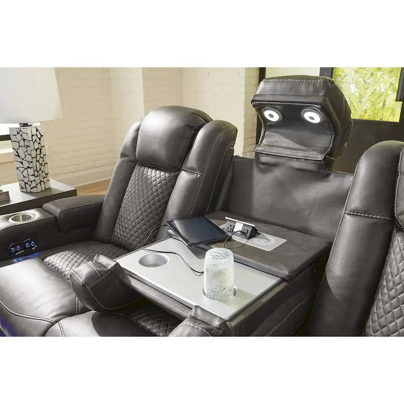 Power Reclining Sofa with LED Lights and USB Charging - 85 W x 43 D x 43 H