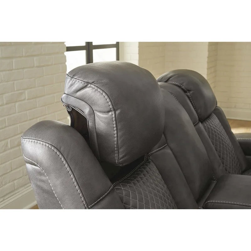 Power Reclining Sofa with LED Lights and USB Charging - 85 W x 43 D x 43 H