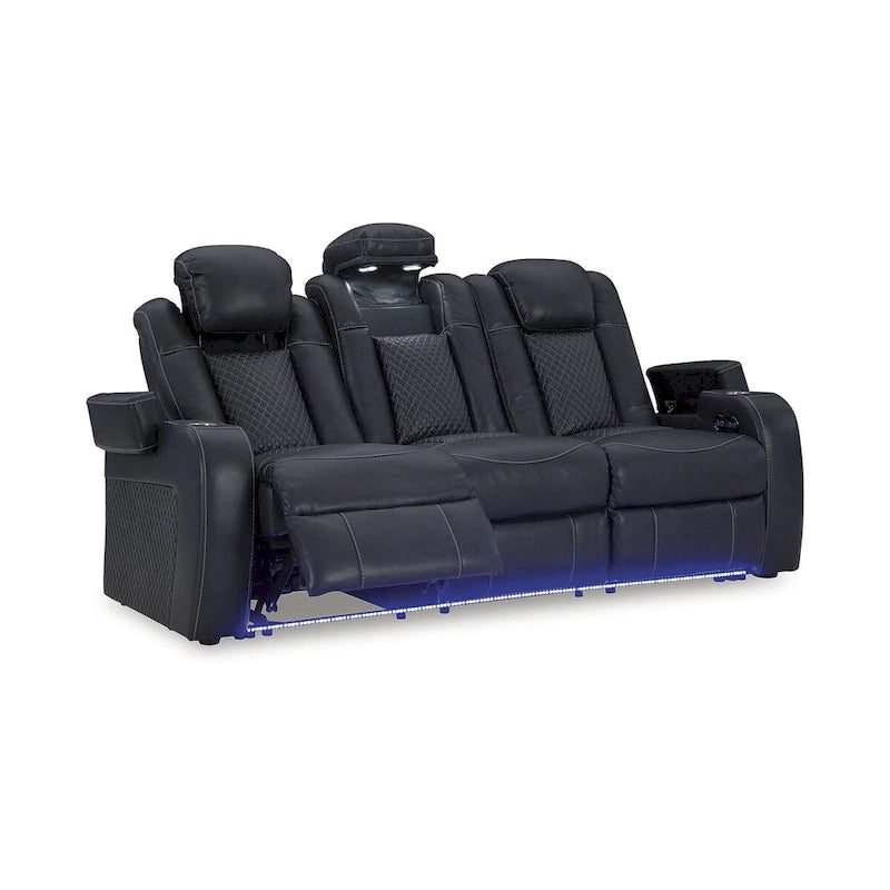 Power Reclining Sofa with LED Lights and USB Charging - 85 W x 43 D x 43 H