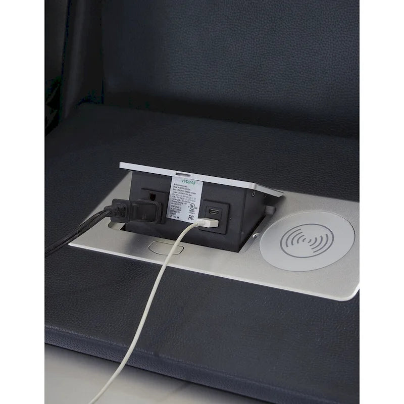 Power Reclining Sofa with LED Lights and USB Charging - 85 W x 43 D x 43 H