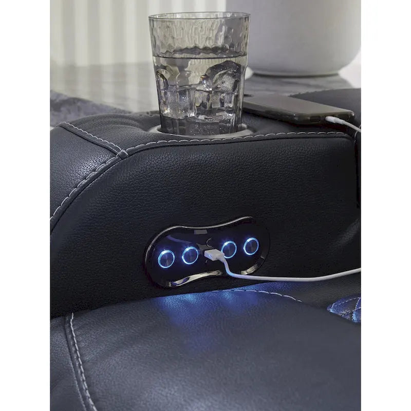 Power Reclining Sofa with LED Lights and USB Charging - 85 W x 43 D x 43 H