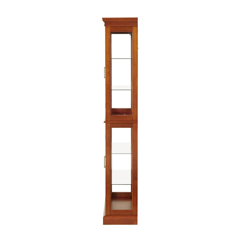 Curio Cabinet Lighted Curio Diapaly Cabinet with Adjustable Shelves, Tempered Glass Doors(E26 light bulb not included)