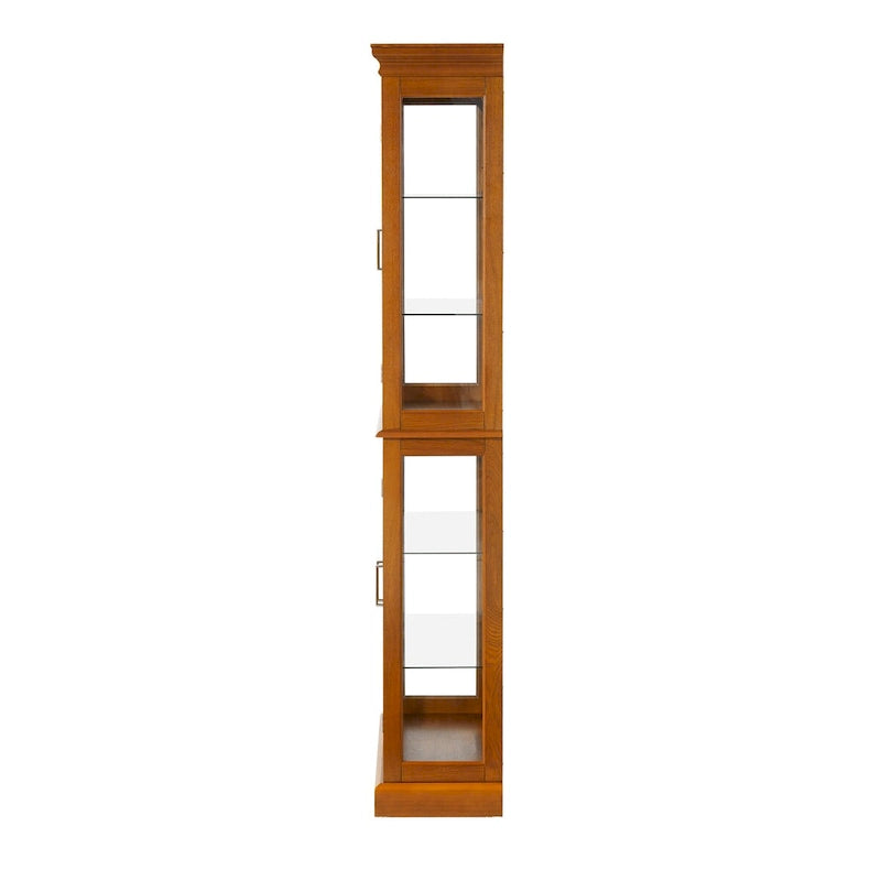 Curio Cabinet Lighted Curio Diapaly Cabinet with Adjustable Shelves, Tempered Glass Doors(E26 light bulb not included)