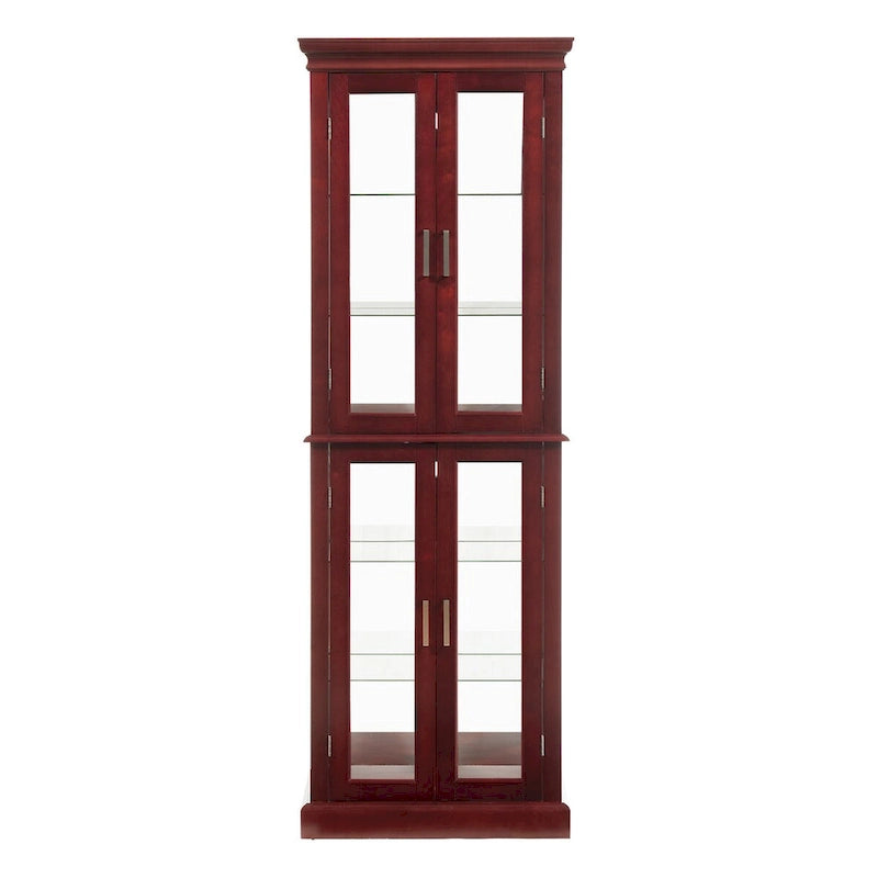 Curio Cabinet Lighted Curio Diapaly Cabinet with Adjustable Shelves, Tempered Glass Doors(E26 light bulb not included)