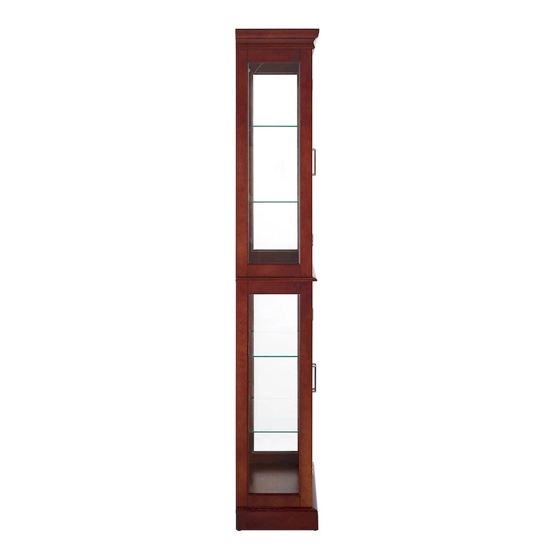 Curio Cabinet Lighted Curio Diapaly Cabinet with Adjustable Shelves, Tempered Glass Doors(E26 light bulb not included)