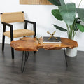 Handmade Live Edge Coffee Table with Black Metal Hairpin Legs