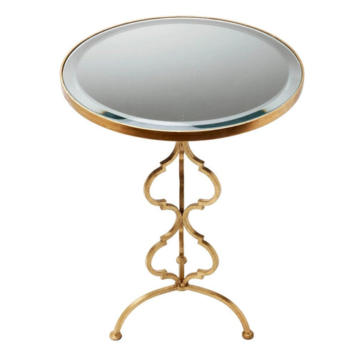 Antique Gold Quatrefoil Table - 17.75x17.75x24