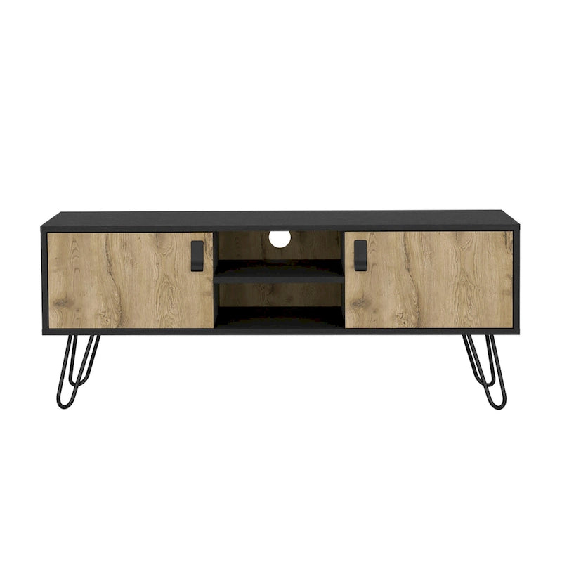 Hairpin Legs TV Stand with Dual-Tone Finish and Cable Management