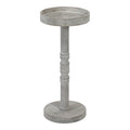 Bellport Pedestal End Table with Distressed Gray Finish - 10x10x22