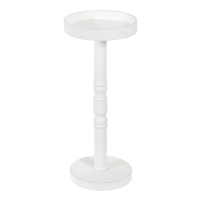 Bellport Pedestal End Table with Distressed Gray Finish - 10x10x22