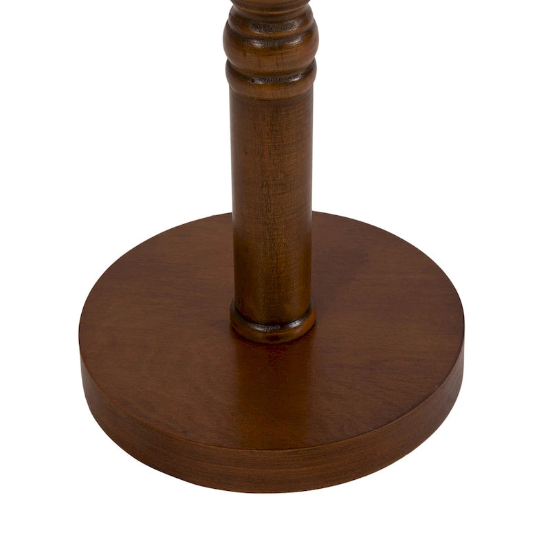 Bellport Pedestal End Table with Distressed Gray Finish - 10x10x22
