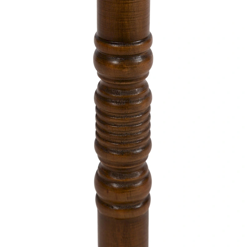 Bellport Pedestal End Table with Distressed Gray Finish - 10x10x22
