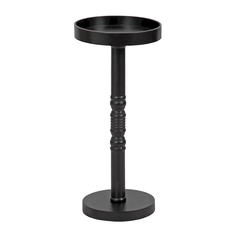 Bellport Pedestal End Table with Distressed Gray Finish - 10x10x22